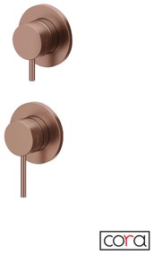 Cora Cosmo Μίκτης εντοιχισμού με εκτροπέα 2/3 εξόδων PVD Rose Gold Brushed