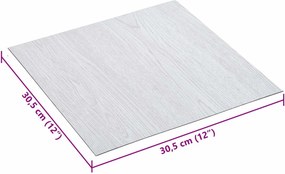 vidaXL Αυτοκόλλητα Πλάκες Δαπέδου Λευκό 30,5 x 30,5 εκ 20 τεμ. PVC