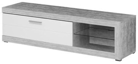 TV Stand Remo Grey Concrete - White Lacquer 162x41x43 cm 162x41x43 εκ.