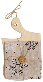 Πετσέτα Κουζίνας Σε Ξύλινο Δίσκο Snow 2521 Beige Kentia 40x70cm Ξύλο,Βαμβάκι
