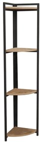 Επιδαπέδια γωνιακή ραφιέρα Byrk oak μελαμίνης-μαύρο μέταλλο 30x30x160εκ 30x30x160 εκ.
