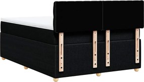 vidaXL Κρεβάτι Boxspring με Στρώμα Μαύρο 140x190 εκ. Υφασμάτινο