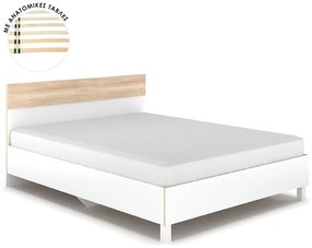 Κρεβάτι διπλό Awell pakoworld sonoma-λευκό 160x200εκ