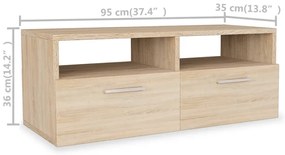vidaXL Έπιπλα Τηλεόρασης 2 τεμ. Χρ. Δρυός 95x35x36 εκ. από Επεξ. Ξύλο