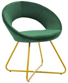 Καρέκλα Valentina pakoworld βελούδο κυπαρισσί-χρυσό πόδι