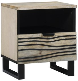 vidaXL Κομοδίνα με συρτάρι 2 pcs Λευκό και μαύρο 40 x 33 x 46 εκ.