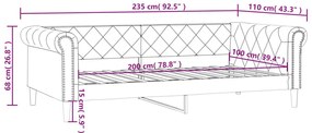 Καναπές Κρεβάτι Λευκό 100 x 200 εκ. από Συνθετικό Δέρμα - Λευκό