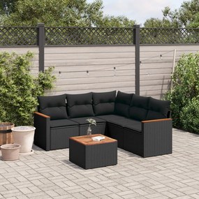 vidaXL Patio Sofa Set 5-θέσια Black