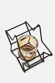 Stewehome Μεταλλικό κηροπήγιο Μαύρο 10x10x8 cm