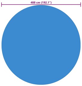vidaXL Κάλυμμα Πισίνας Στρογγυλό Μπλε 488 εκ. από Πολυαιθυλένιο