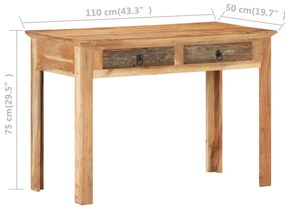 vidaXL Γραφείο 110 x 50 x 75 εκ. από Μασίφ Ανακυκλωμένο Ξύλο