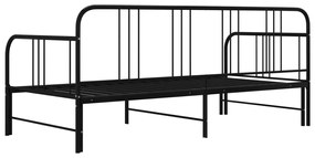 vidaXL Πλαίσιο για Καναπέ-Κρεβάτι Πτυσσόμενο Μαύρο 90x200εκ Μεταλλικό