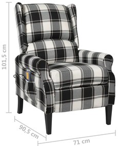 vidaXL Πολυθρόνα Μασάζ Ανακλινόμενη Πολύχρωμη Υφασμάτινη