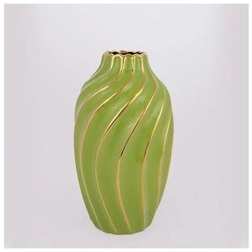 Βάζο Κεραμικό Πράσινο-Χρυσό 14x14x24.5cm 752-20183 Estheti-752-20183-Πράσινο 752-20183