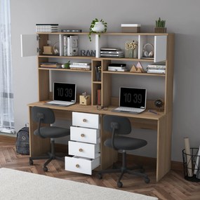 Γραφείο Καρυδί / Λευκό ECRON 180x50x166.3