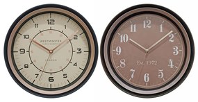 Ρολόι Τοίχου Με Rose Gold Λεπτομέρειες Πλαστικό 30cm ANKOR