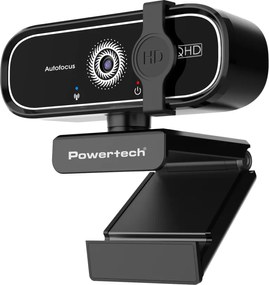 POWERTECH web camera PT-1427, 5MP, 2K QHD, αυτόματη εστίαση, 1.5m, μαύρη
