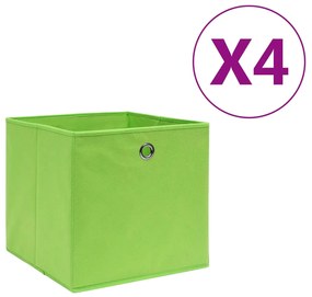Κουτιά Αποθήκευσης 4 τεμ. Πράσινα 28x28x28 εκ. Ύφασμα Non-woven