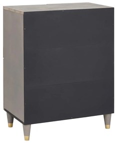 vidaXL Πλαϊνό γραφείο Γκρι και Χρυσό 60 x 33 x 75 cm Μασίφ ξύλο μάνγκο