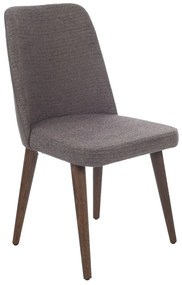 Artekko Milano Καρέκλα με Ξύλινο Καφέ Σκελετό και Καφέ Μπουκλέ Ύφασμα (48x60x90)cm