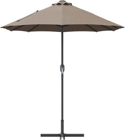 vidaXL Ομπρέλα Κήπου Taupe 370 x 197 x 239 εκ.