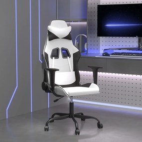 Καρέκλα Gaming Λευκό/Μαύρο από Συνθετικό Δέρμα
