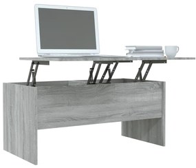 vidaXL Τραπεζάκι Σαλονιού ΓκριSonoma102x50,5x46,5εκ.Επεξεργασμένο Ξύλο