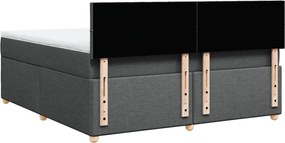 vidaXL Κρεβάτι Boxspring με Στρώμα Σκούρο Γκρι 180x200 εκ Υφασμάτιν