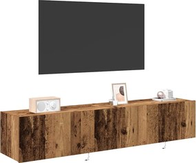vidaXL Ντουλάπι Τηλεόρασης Τοίχου 2 pcs Παλιό ξύλο Επεξεργασμένο Ξύλο