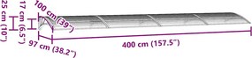 vidaXL Στέγαστρο Πόρτας Γκρι 400x100 εκ. Πολυανθρακικό