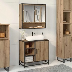 vidaXL Ντουλάπα Νιπτήρα Mπάνιου με ράφι artisan δρυς 65 x 33 x 60 εκ