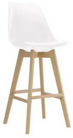 Σκαμπό Bar Martin ΕΜ147,11 49x54x67/106cm White Σετ 4τμχ Wood, Polypropylene