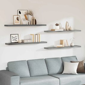 vidaXL Ράφια Τοίχου 4 τεμ. Γκρι 120x23,5x3,8 εκ. MDF