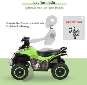 HOMCOM Αυτοκίνητο-πατίνι, όχημα-πατίνι για παιδιά 18-36 μηνών Πράσινο