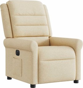 vidaXL Πολυθρόνα Ανακλινόμενη Ηλεκτρική Κρεμ Υφασμάτινη