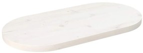 vidaXL Επιφάνεια Τραπεζιού Οβάλ Λευκή 70x35x2,5 εκ. Μασίφ Ξύλο Πεύκου