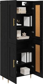 vidaXL Highboard Μαύρη Οξυά 69,5 x 34 x 180 εκ. Επεξεργασμένο ξύλο