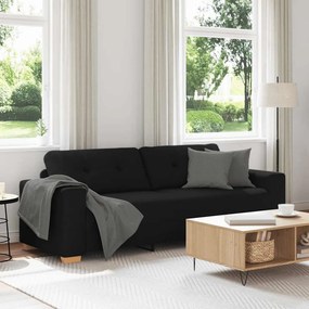 vidaXL Τριθέσιος Καναπές Μαύρος 220x78x80 εκ. Ύφασμα