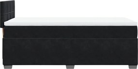 vidaXL Κρεβάτι Boxspring με Στρώμα Μαύρο 90x200 εκ. Βελούδινο