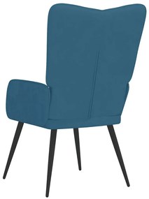 vidaXL Πολυθρόνα Relax Μπλε Βελούδινη