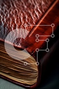 Intra Συλλεκτικό Ξύλινο Παζλ Plywood  4mm - Κοντινό πλάνο του παλιού καφέ δερμάτινου βιβλίου Σε Ξύλινο Κουτί - Διαστάσεις Puzzle: 10x10 cm – 25 κομμάτια