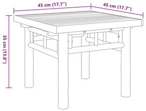 Τραπεζάκι Σαλονιού 45 x 45 x 35 εκ. από Μπαμπού - Καφέ