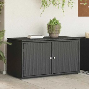 vidaXL Ντουλάπι Αποθήκευσης Κήπου Μαύρο 110x55,5x60,5 εκ. Συνθ. Ρατάν