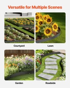 VEVOR Steel Landscape Edging 5 Packs 39 x 3in Rust-Resistant Pathway Divider