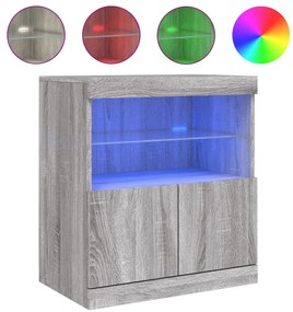 vidaXL Μπουφές με LED Γκρι Sonoma 60 x 37 x 67 εκ.