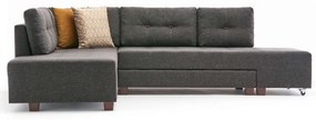 Καναπές - Κρεβάτι Γωνιακός (Αριστερή Γωνία) Manama 825BLC2541 280x206x85cm Anthracite