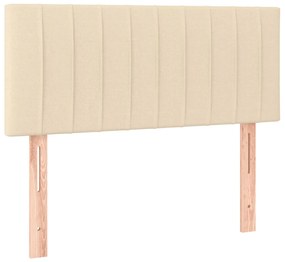 vidaXL Κρεβάτι Boxspring με Στρώμα Κρεμ 120x190 εκ. Υφασμάτινο
