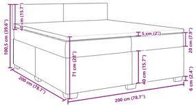 Κρεβάτι Boxspring με Στρώμα Κρεμ 200x200 εκ. Υφασμάτινο - Κρεμ