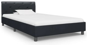 vidaXL Πλαίσιο Κρεβατιού Μαύρο 90 x 200 εκ. από Συνθετικό Δέρμα