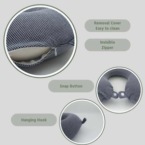 Μαξιλαράκι Ταξιδίου Memory Foam Σχήμα Πέταλο - Μπλε